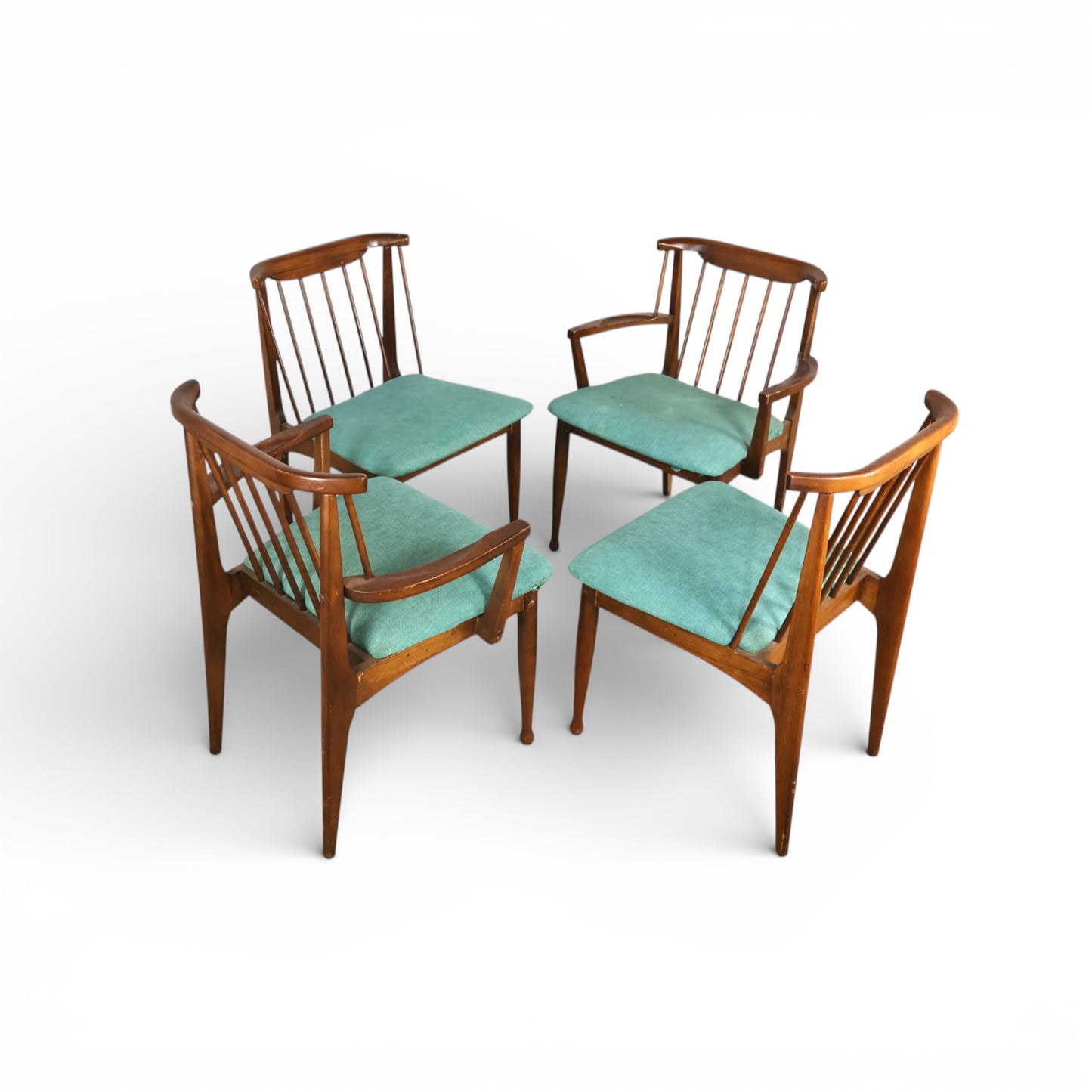 United Furniture Vintage Mid Century Modern Set of 4 Doning Chairs c. 1960s