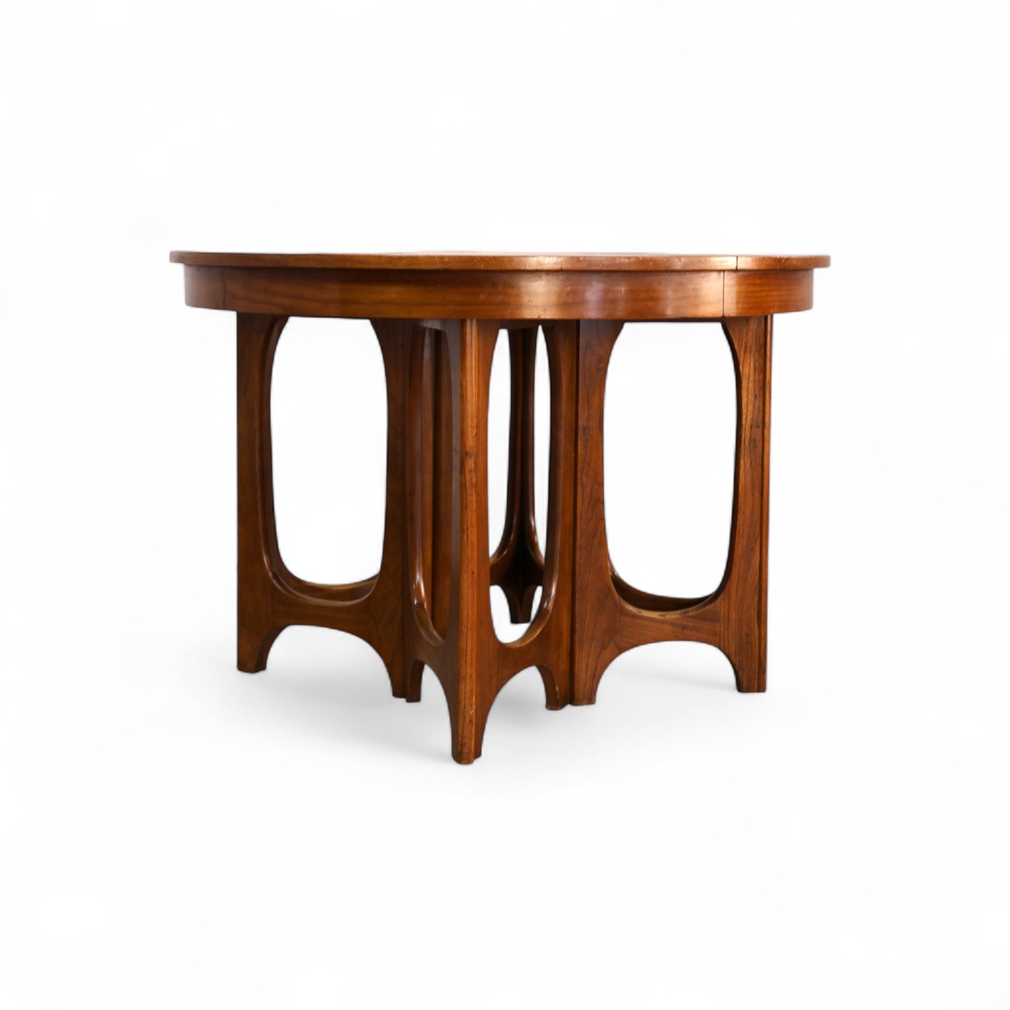 Broyhill Brasilia Vintage Mid Century Modern Sculpted Pedestal Dining Table c. 1960s