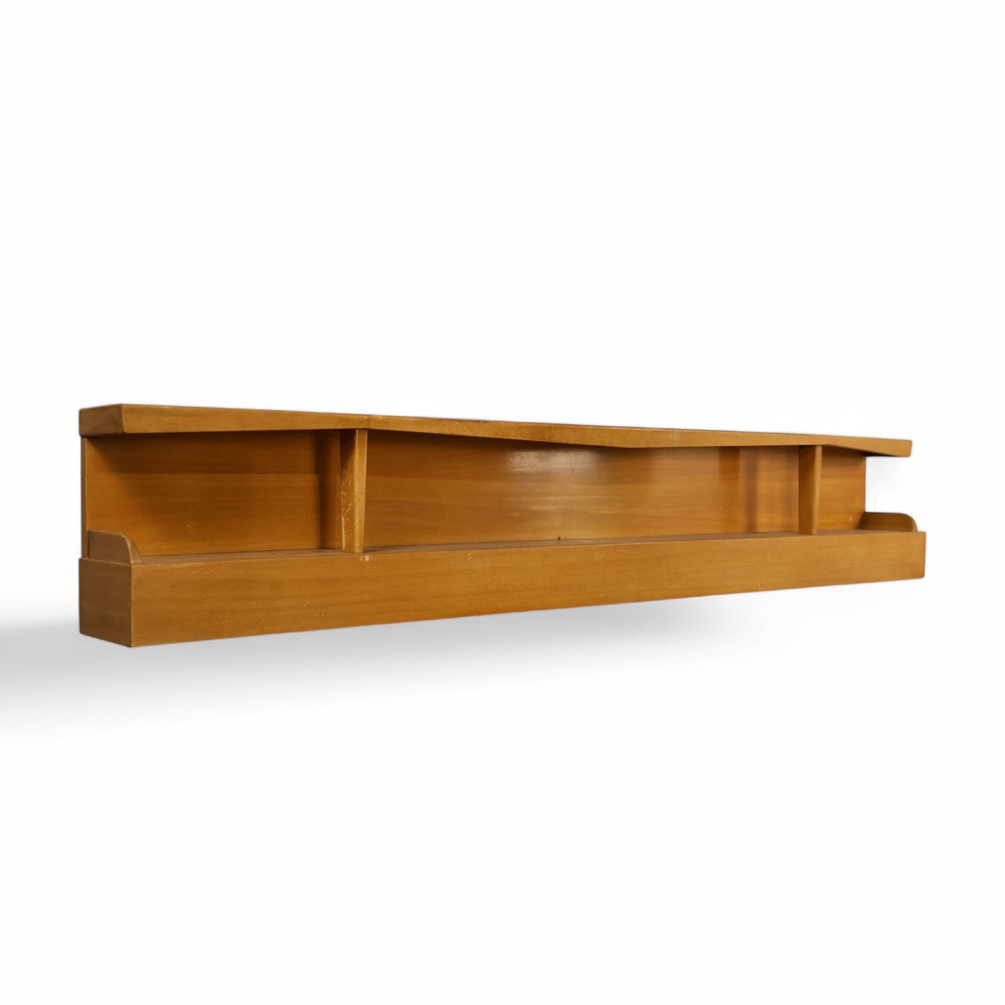 Birch Vintage Streamline Mid Century Modern King or Queen Floating Wall Mount Headboard c. 1950s