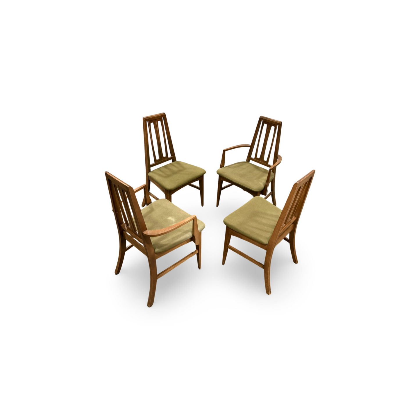 Young Manufacturing Mid Century Walnut Dining Chairs - Set of 4 c. 1970s