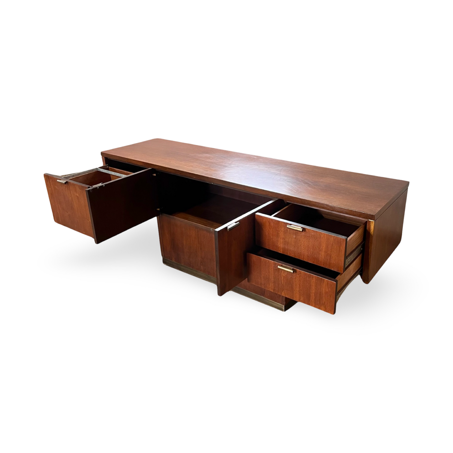 Myrtle Desk Co. Cantilevered Vintage Mid Century Office Credenza Cabinet c. 1960s