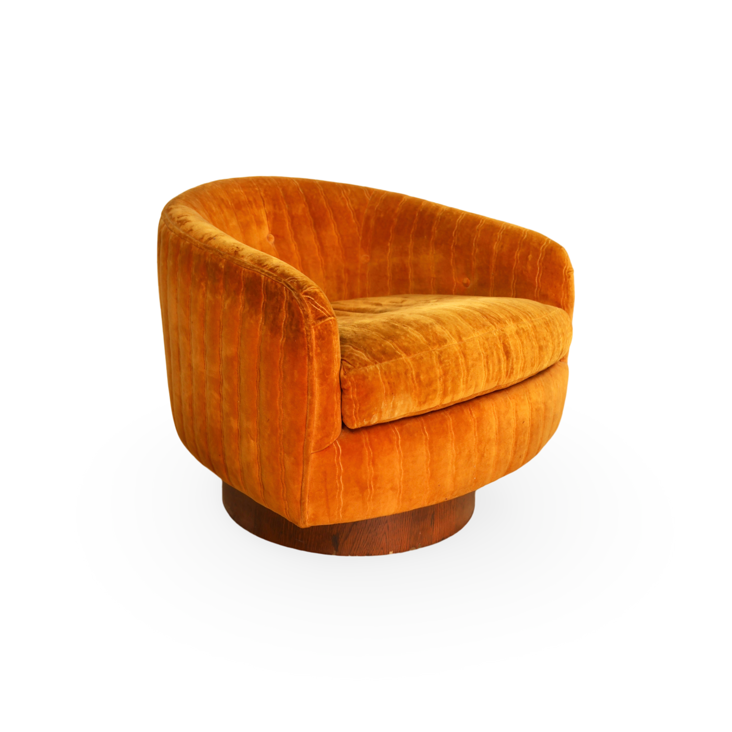Milo Baughman for Thayer Coggin Vintage Mid Century Modern Swivel and Tilt Barrel Lounge Chair c. 1960s