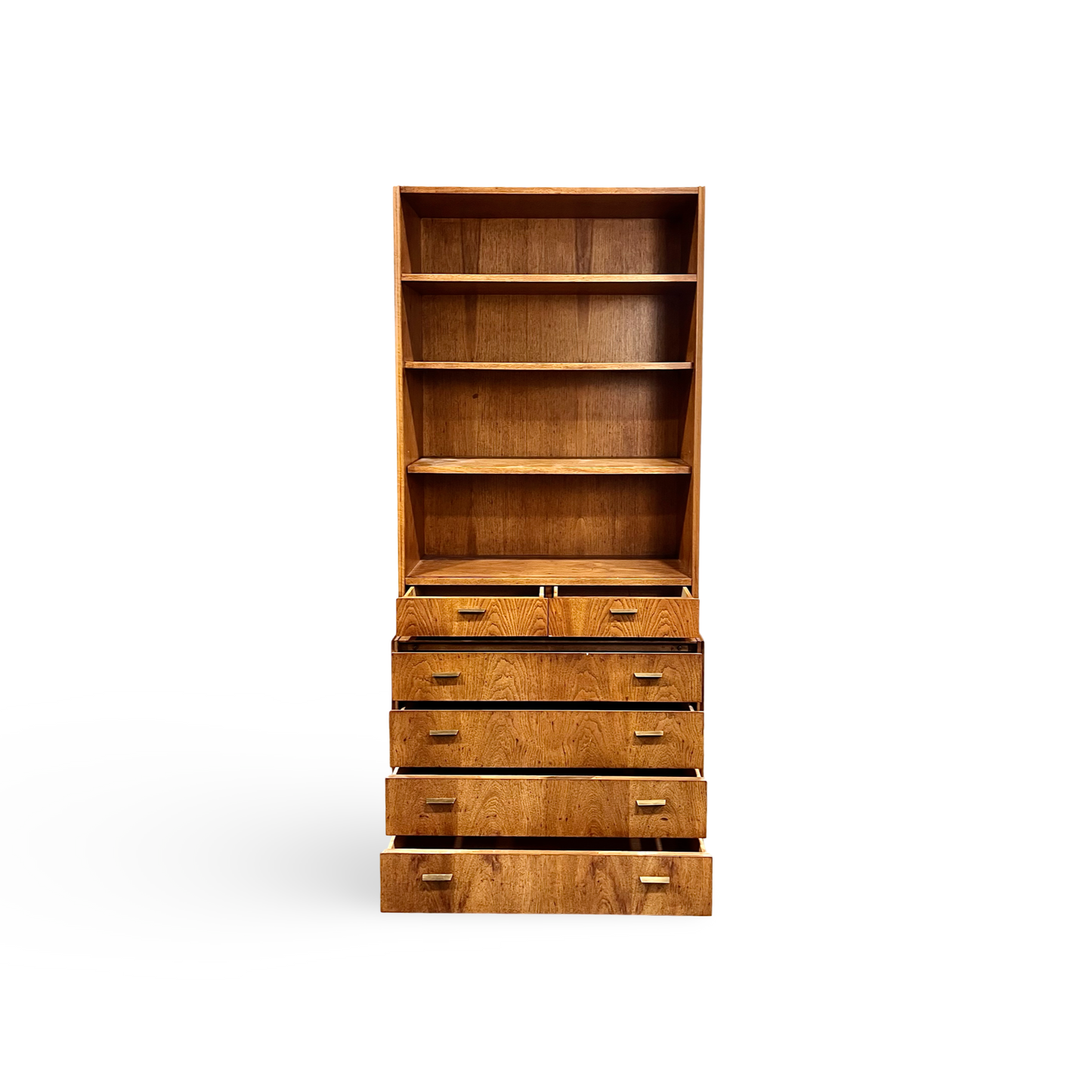 Jack Cartwright for Founders Patterns 15 Mid Century Modern 4 Drawer Cabinet & Bookshelf Hutch c. 1960s