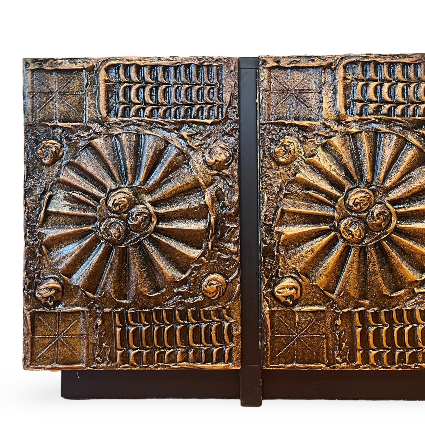 Adrian Pearsall Goop credenza with sculpted doors, vintage MCM furniture