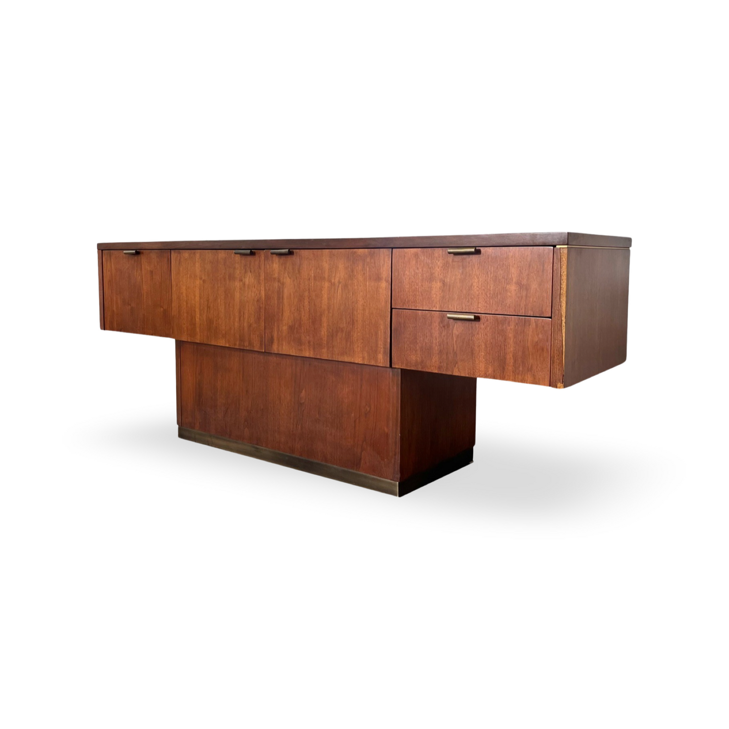 Myrtle Desk Co. Cantilevered Vintage Mid Century Office Credenza Cabinet c. 1960s