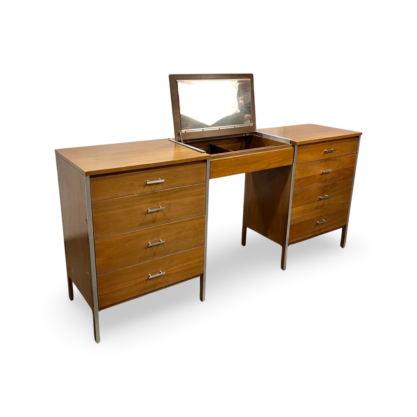 Paul Mccobb for Calvin Linear 3 Piece Mid Century Modern Vanity Dresser Set c. 1960s