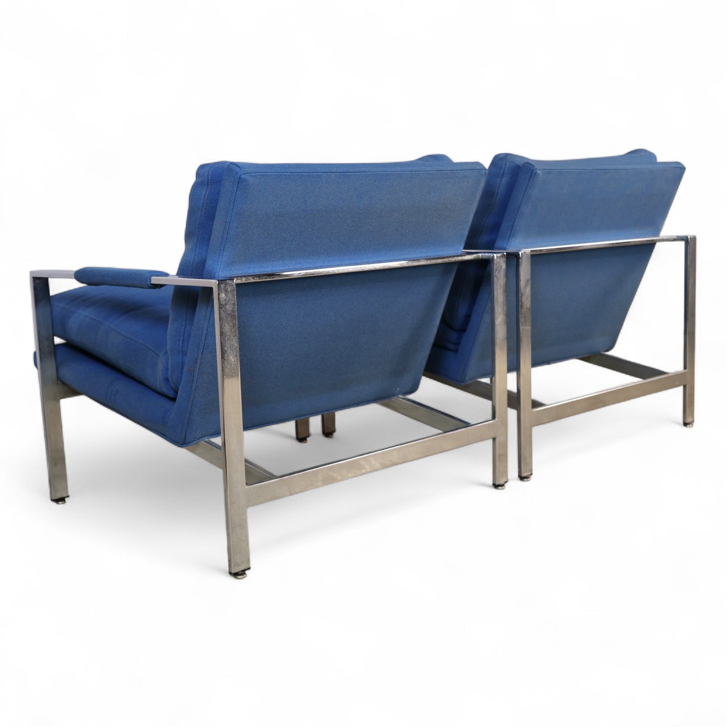 Milo Baughman for Thayer Coggin Vintage Mid Century Modern T Back Lounge Chairs c. 1960s