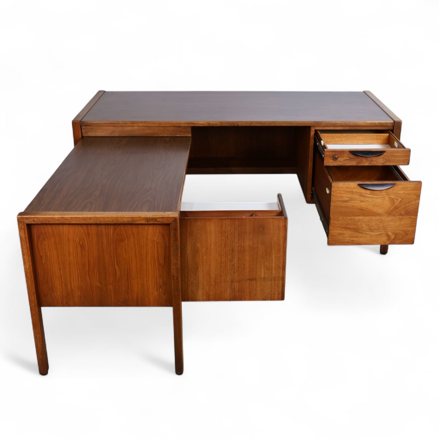 Jens Risom Vintage Mid Century Modern L-Shaped Executive Desk and Return c. 1960s