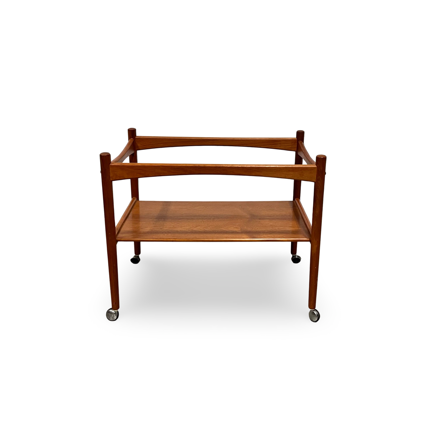 Poul Hundevad Vintage Mid Century Danish Modern Teak Bar Trolley Cart c. 1960s