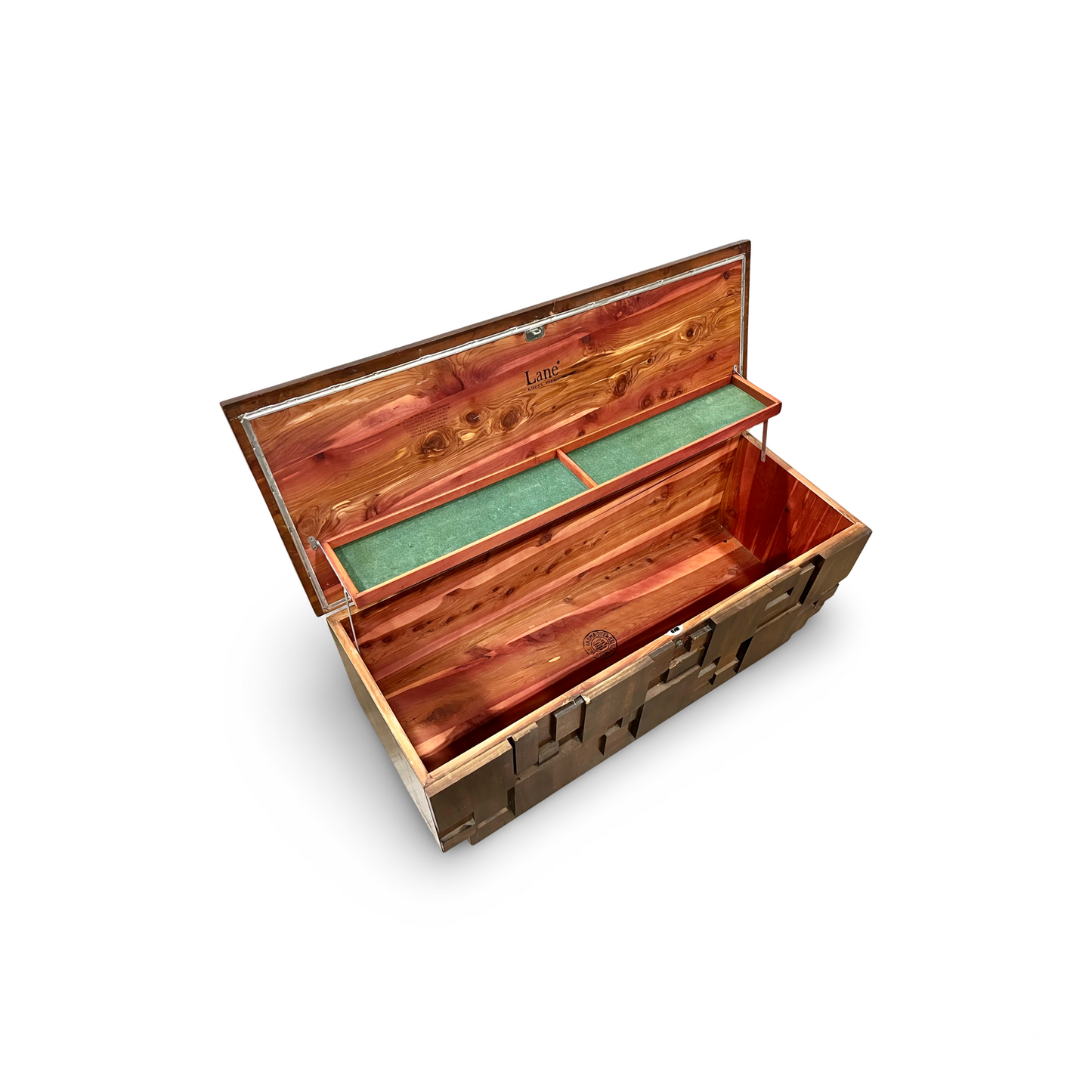 Lane Staccato Brutalist Mid Century Modern Lane Cedar Chest c. 1970s