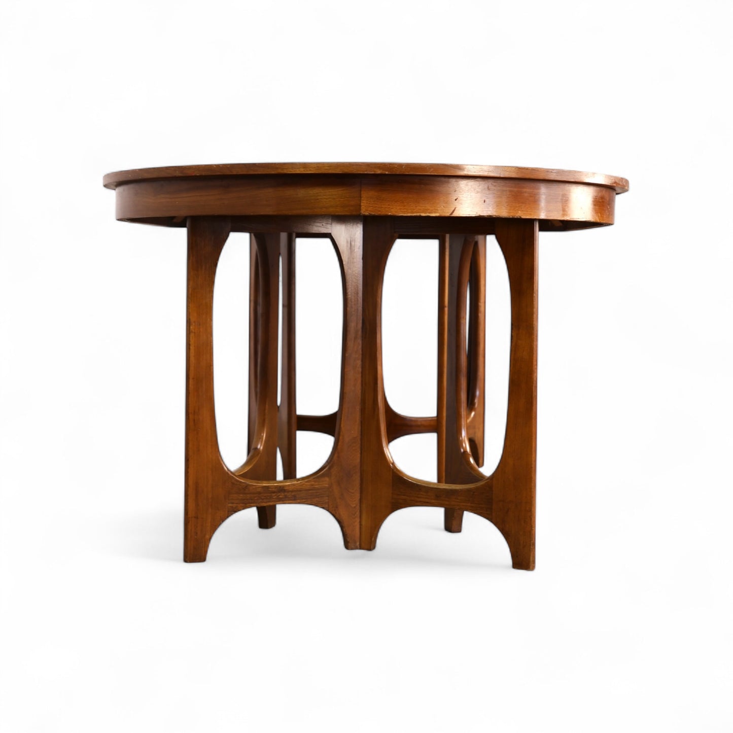 Broyhill Brasilia Vintage Mid Century Modern Sculpted Pedestal Dining Table c. 1960s