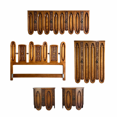 Freed Waran Granada Collection 5 Piece Mid Century Spanish Revival ... — front view