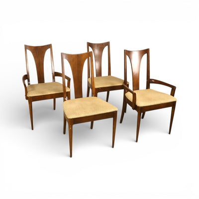 Broyhill Brasilia Set of 4 Vintage Mid Century Modern Dining Chairs... ā walnut construction, front view