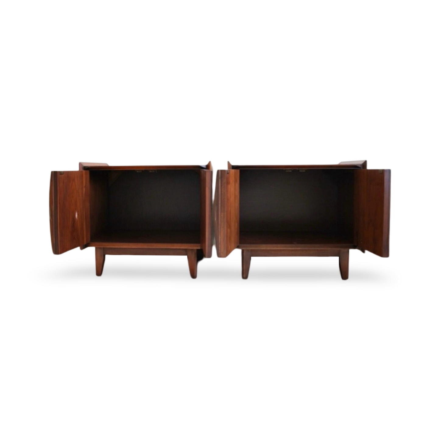 Walnut MCM nightstands by Lane First Edition, vintage 1960s
