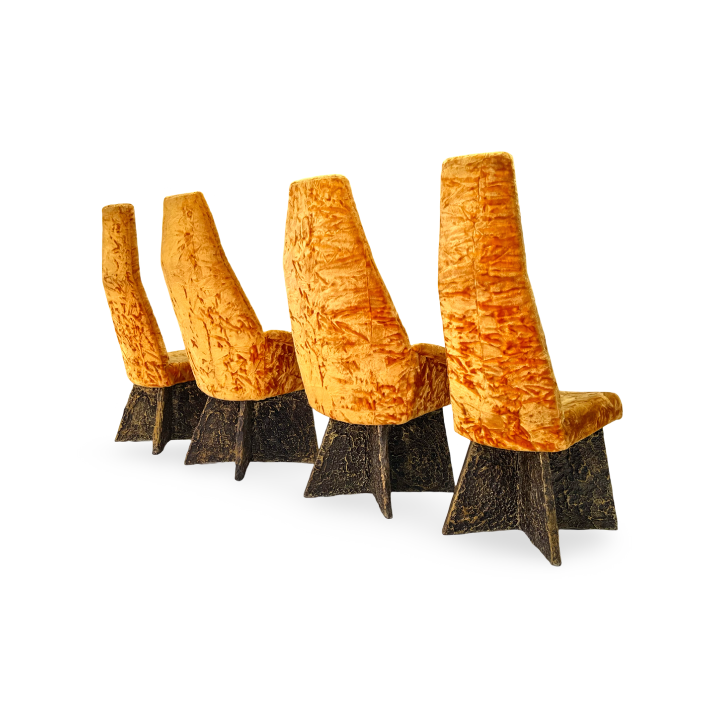 Adrian Pearsall "Goop" dining chairs with textured resin bases, vintage 1970s