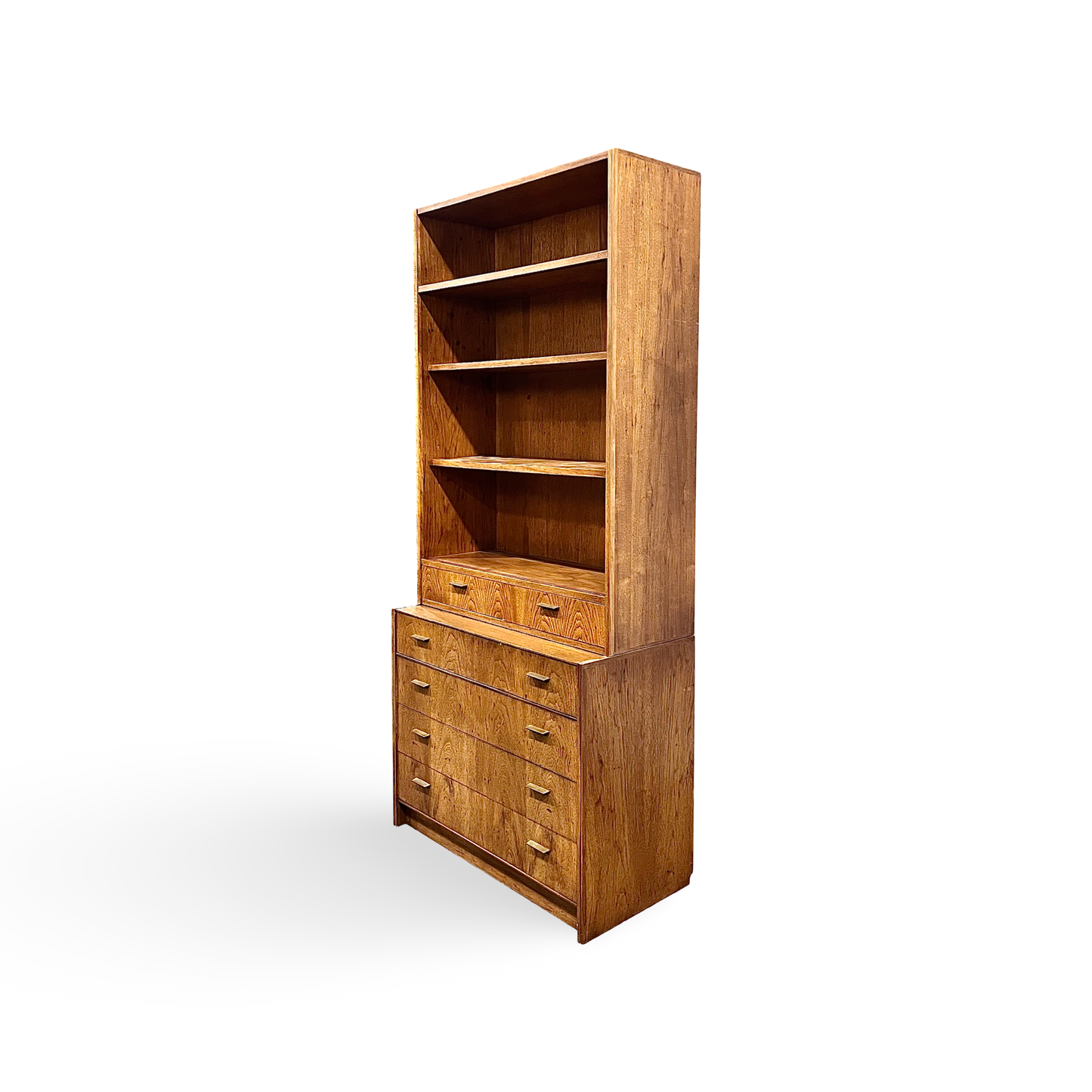 Jack Cartwright for Founders Patterns 15 Mid Century Modern 4 Drawer Cabinet & Bookshelf Hutch c. 1960s