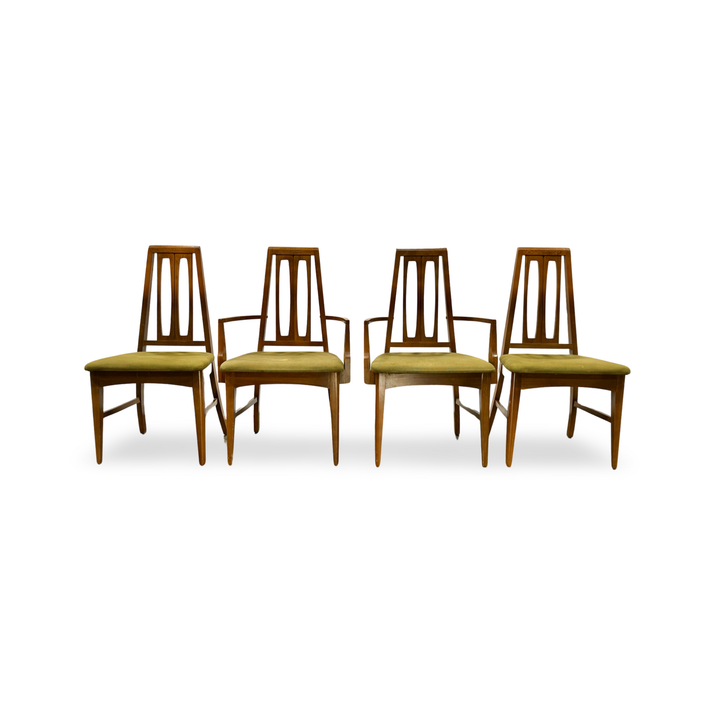 Young Manufacturing Mid Century Walnut Dining Chairs - Set of 4 c. 1970s