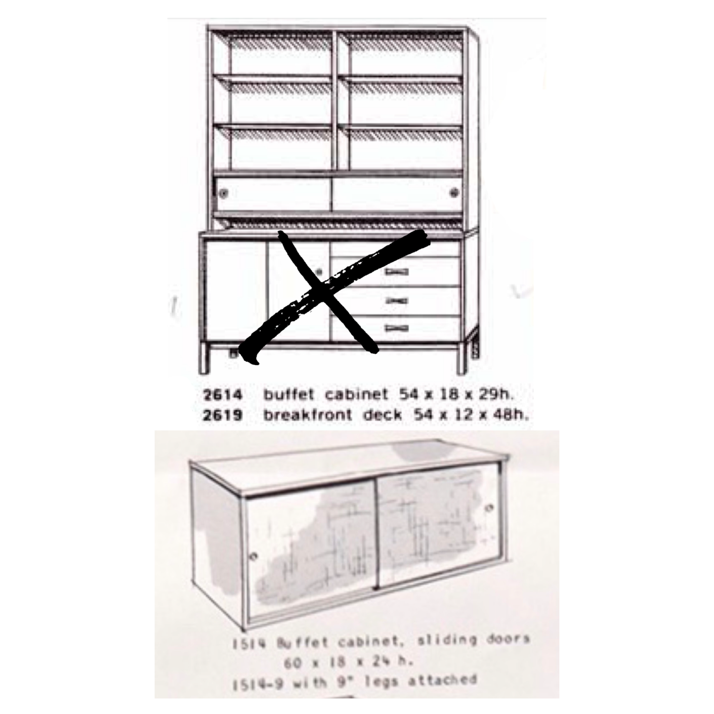 Paul Mccobb Vintage Mid Century Modern Planner Group Buffet Cabinet c. 1950s