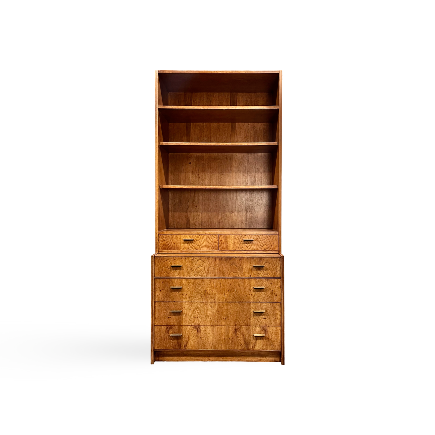 Jack Cartwright for Founders Patterns 15 Mid Century Modern 4 Drawer Cabinet & Bookshelf Hutch c. 1960s