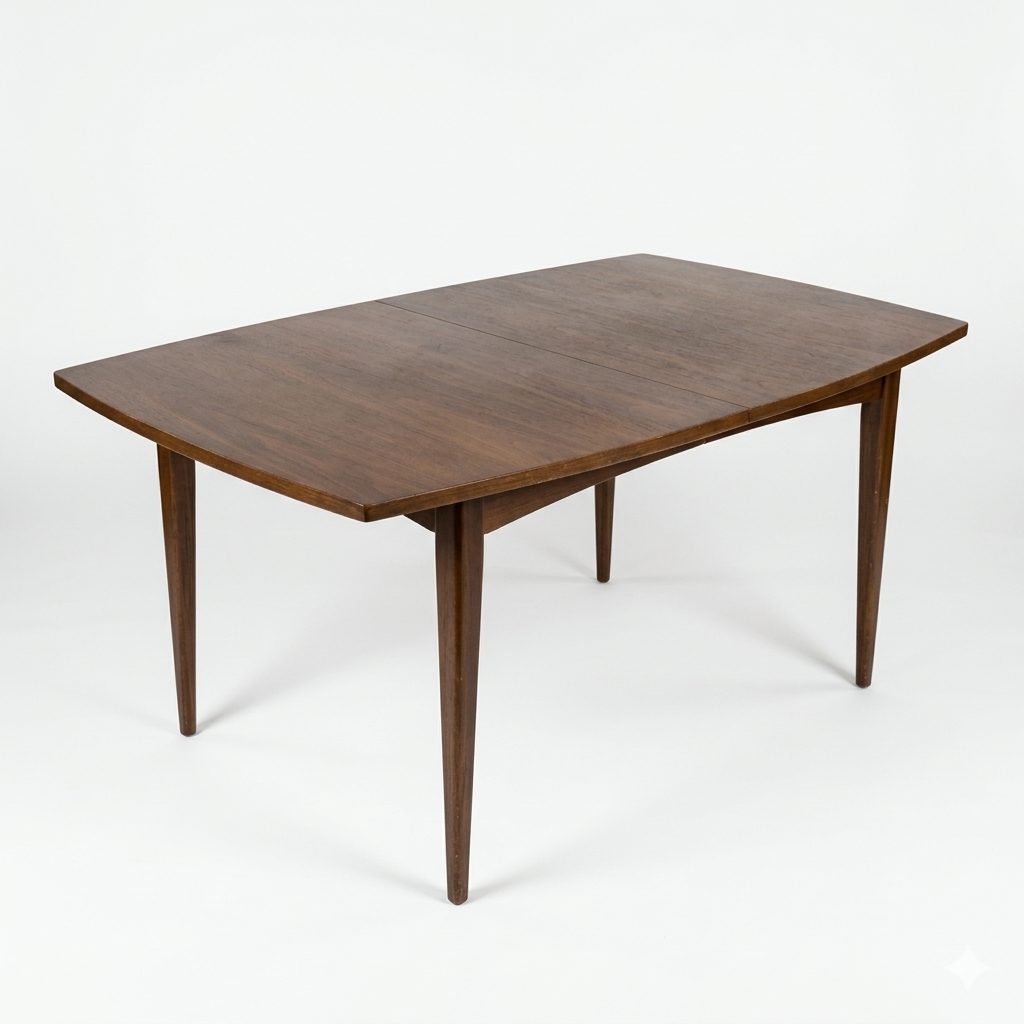 Broyhill Premier Vintage Mid Century Modern Walnut Dining Table with 2 Leafs c. 1960s