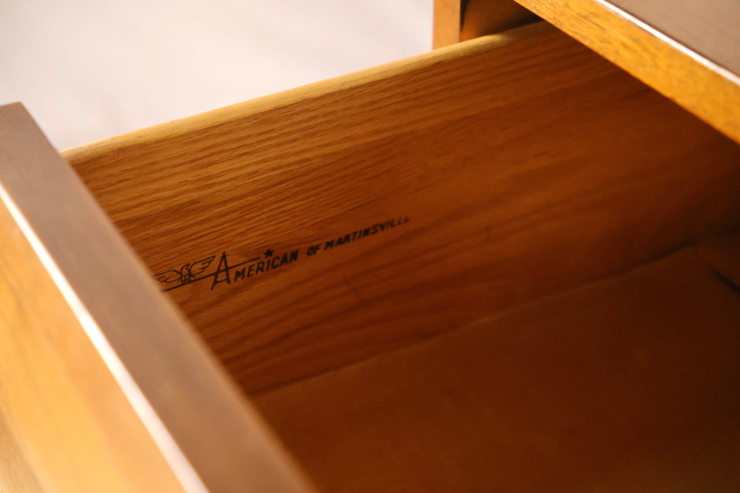 American of Martinsville Dania Collection Vintage Mid Century Modern 9 Drawer Lowboy Dresser c. 1960s