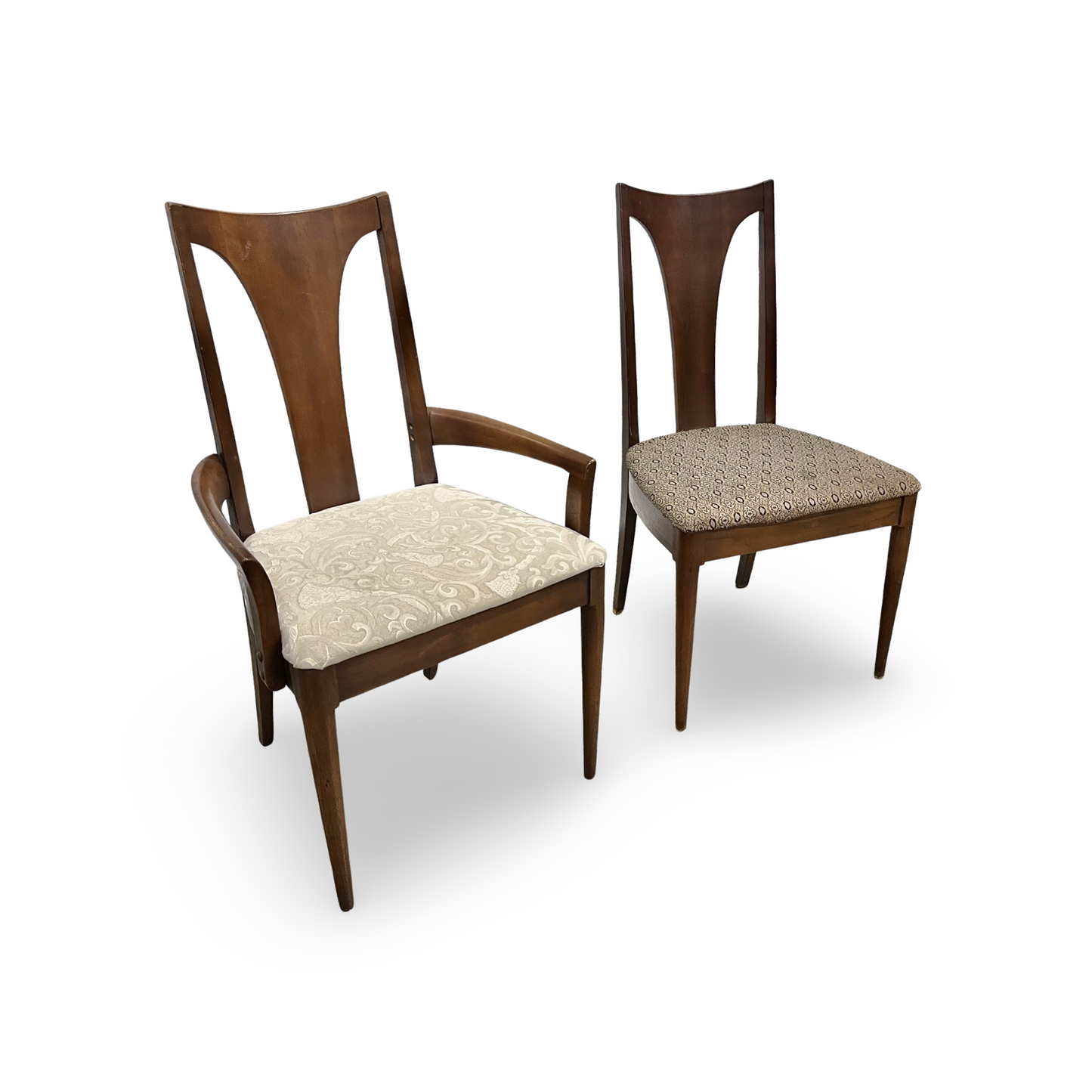 Broyhill Brasilia Vintage Mid Century Modern Set of 6 T-Back Dining Chairs c. 1960s