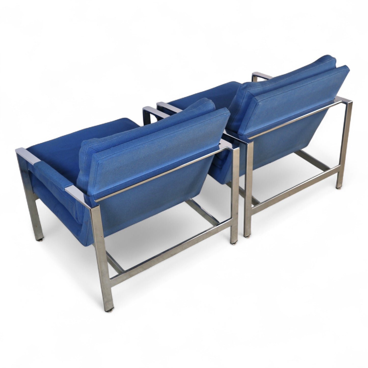 Milo Baughman for Thayer Coggin Vintage Mid Century Modern T Back Lounge Chairs c. 1960s