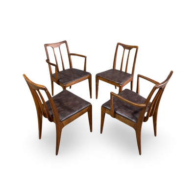 John Van Koert for Drexel Projection Mid Century Modern Dining Chai... — walnut construction, front view