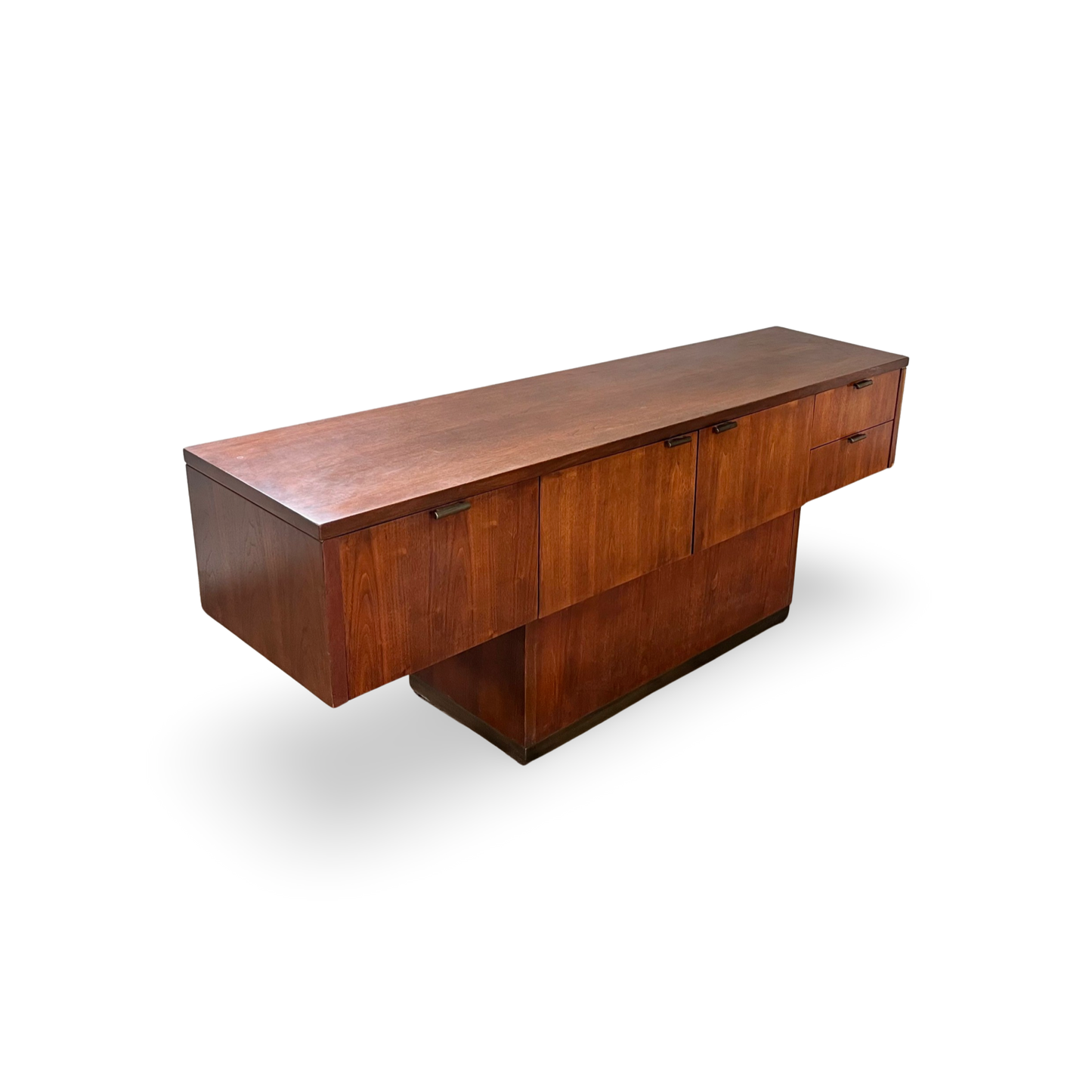Myrtle Desk Co. Cantilevered Vintage Mid Century Office Credenza Cabinet c. 1960s