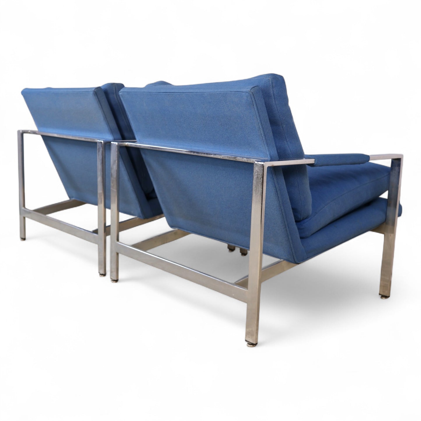 Milo Baughman for Thayer Coggin Vintage Mid Century Modern T Back Lounge Chairs c. 1960s