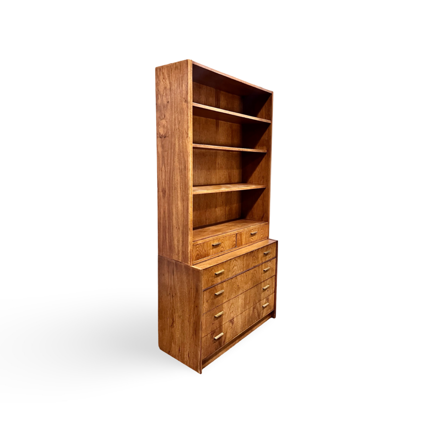 Jack Cartwright for Founders Patterns 15 Mid Century Modern 4 Drawer Cabinet & Bookshelf Hutch c. 1960s