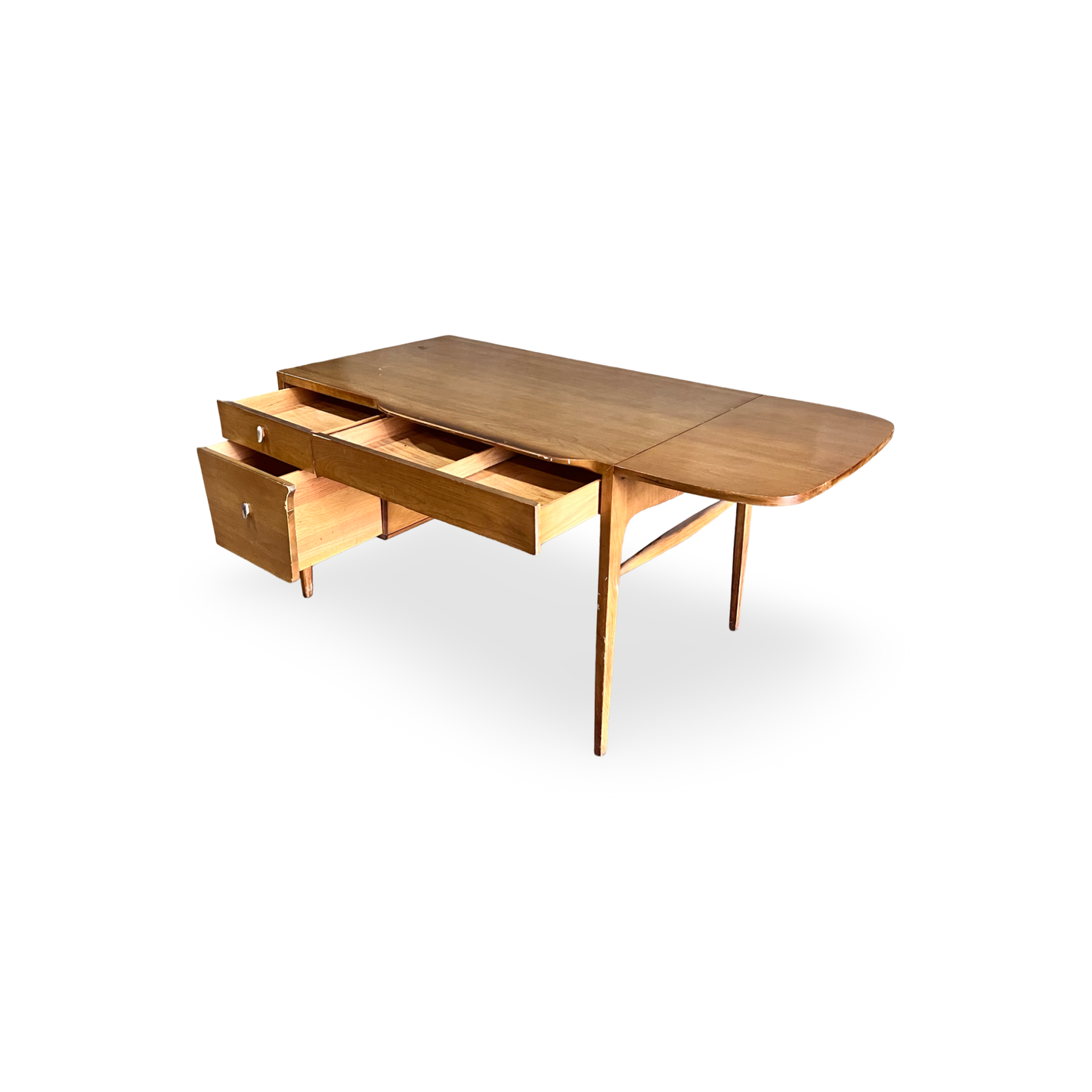 John Van Koert for Drexel Profile Mid Century Modern Model K82 Desk with Leaf c. 1960s