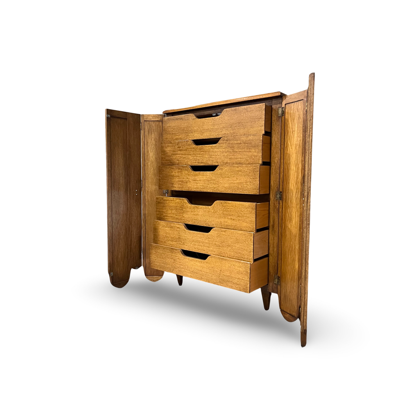 Freed Waran Inc Granada Collection Mid Century Spanish Revival 6 Drawer Highboy Dresser c. 1960s