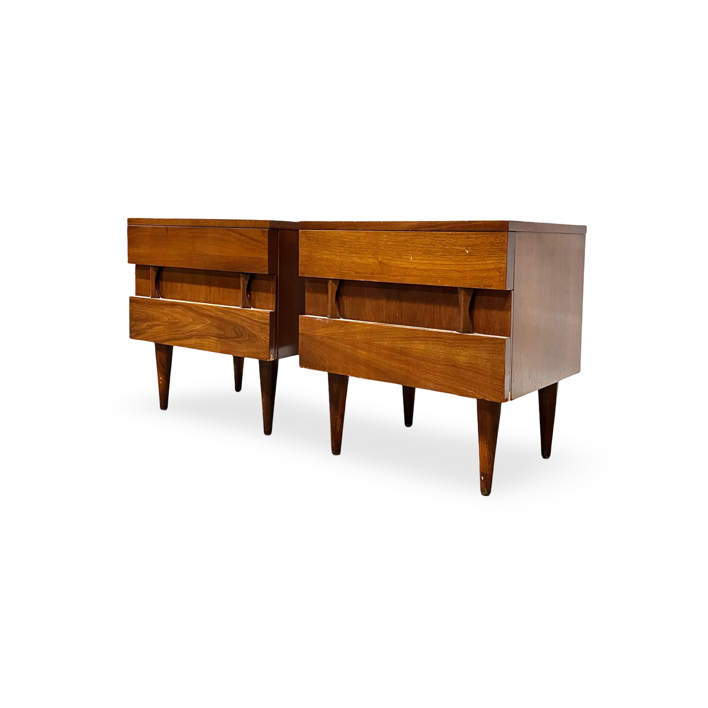 American of Martinsville 7 Piece Vintage Mid Century Modern Brutalist Bedroom Set c. 1960s