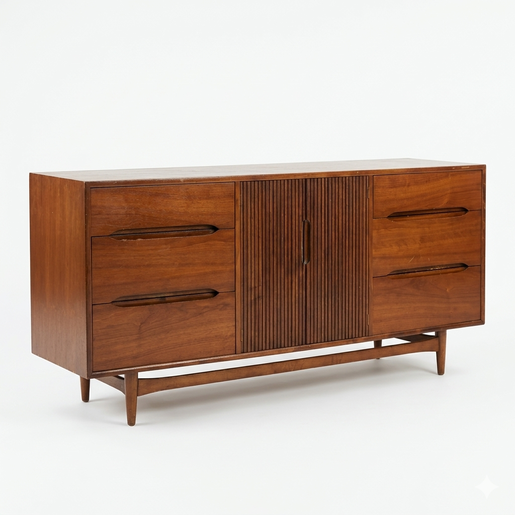 Ramseur Furniture Vintage Mid Century Modern 9 Drawer Lowboy Dresse... – MOD CITY MADNESS