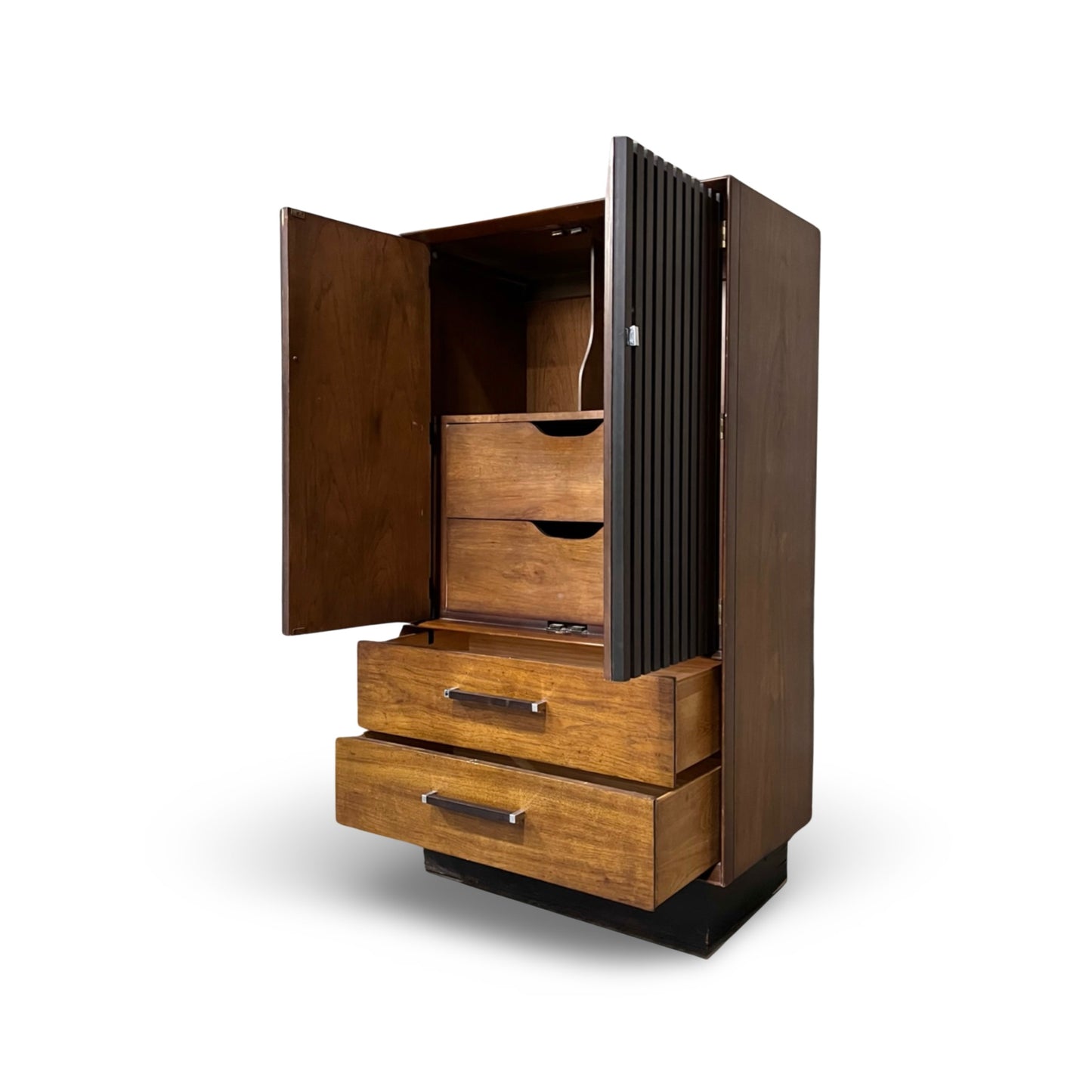 Lane Tower Suite Vintage Mid Century Modern Brutalist Armoire c. 1970s
