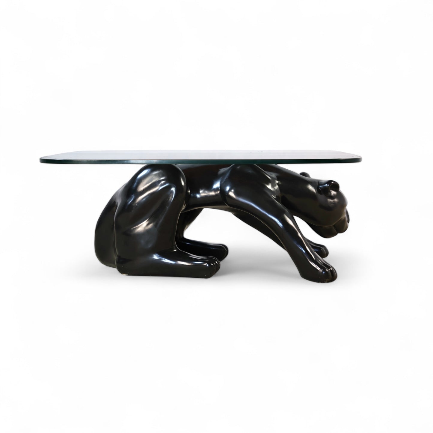 Ceramic Glazed Vintage Mid Century Modern Panther Coffee Table c. 1970s
