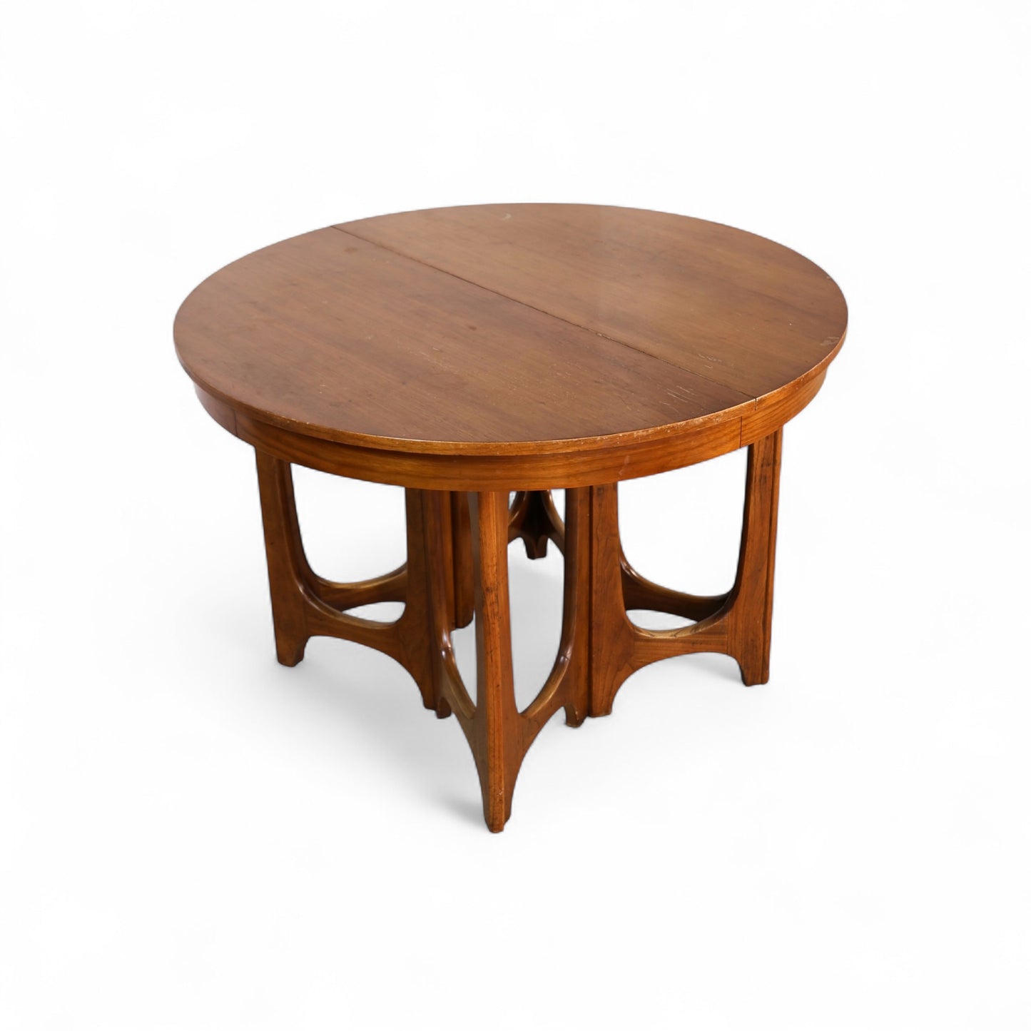 Broyhill Brasilia Vintage Mid Century Modern Sculpted Pedestal Dining Table c. 1960s
