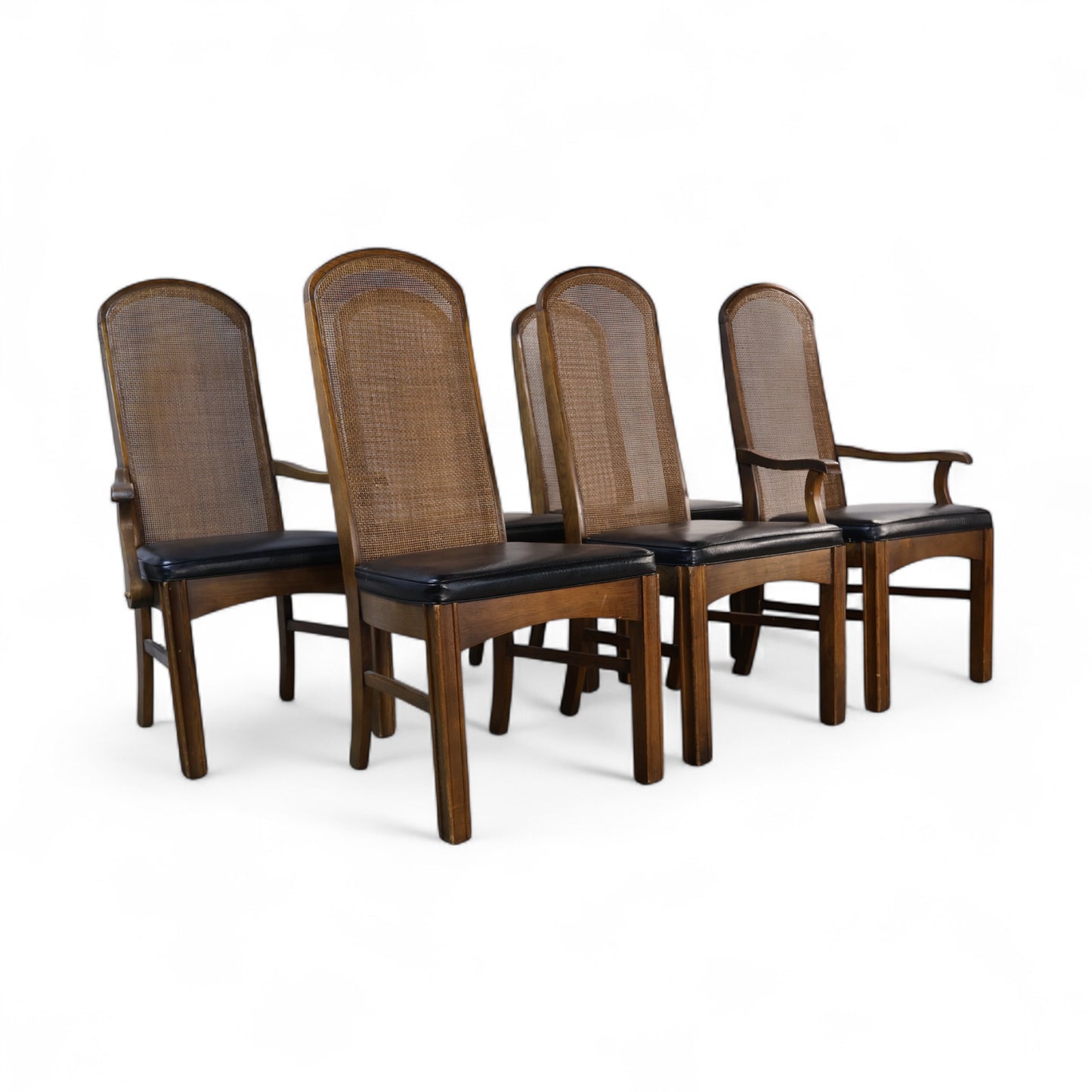 Pulaski Oceanic Vintage Brutalist Mid Century Modern Set of 6 Dining Chairs c. 1960s
