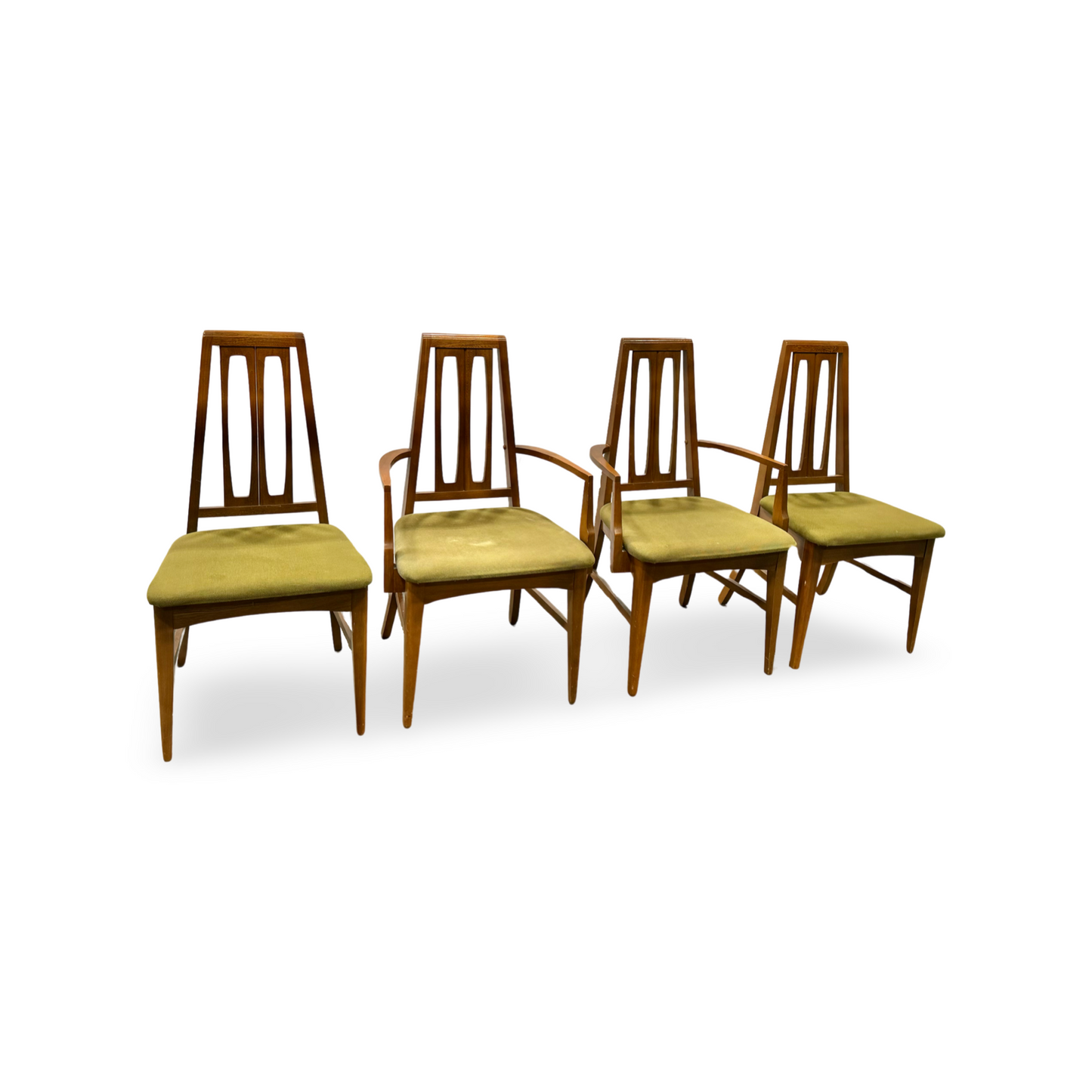 Young Manufacturing Mid Century Walnut Dining Chairs - Set of 4 c. 1970s