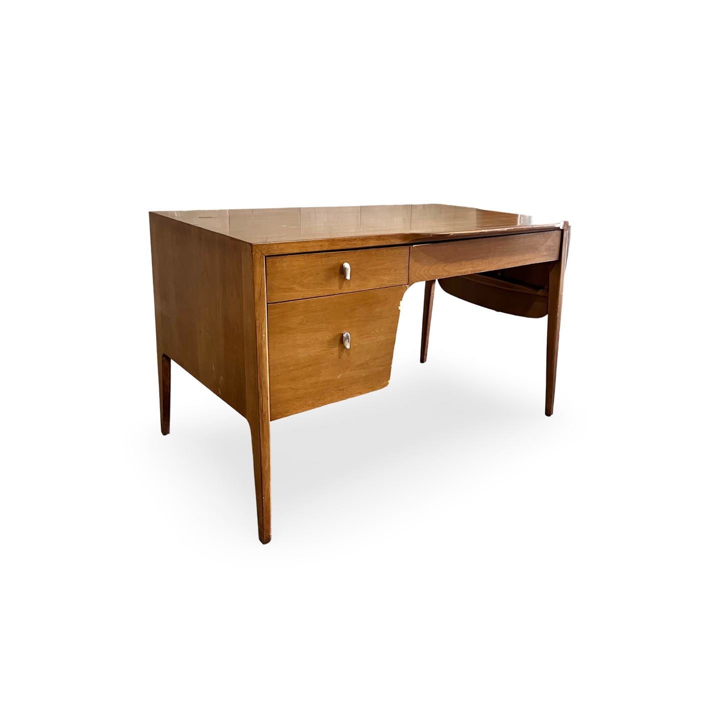 John Van Koert for Drexel Profile Mid Century Modern Model K82 Desk with Leaf c. 1960s