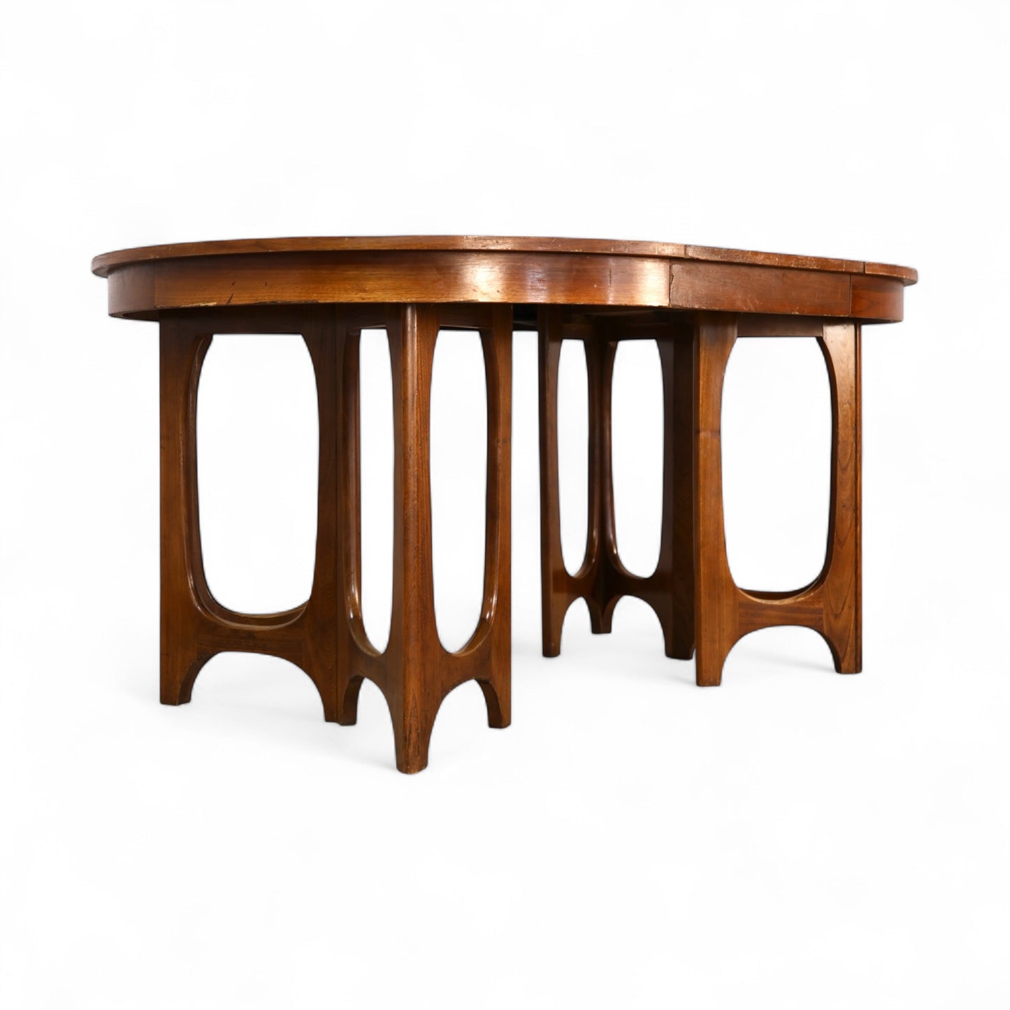 Broyhill Brasilia Vintage Mid Century Modern Sculpted Pedestal Dining Table c. 1960s