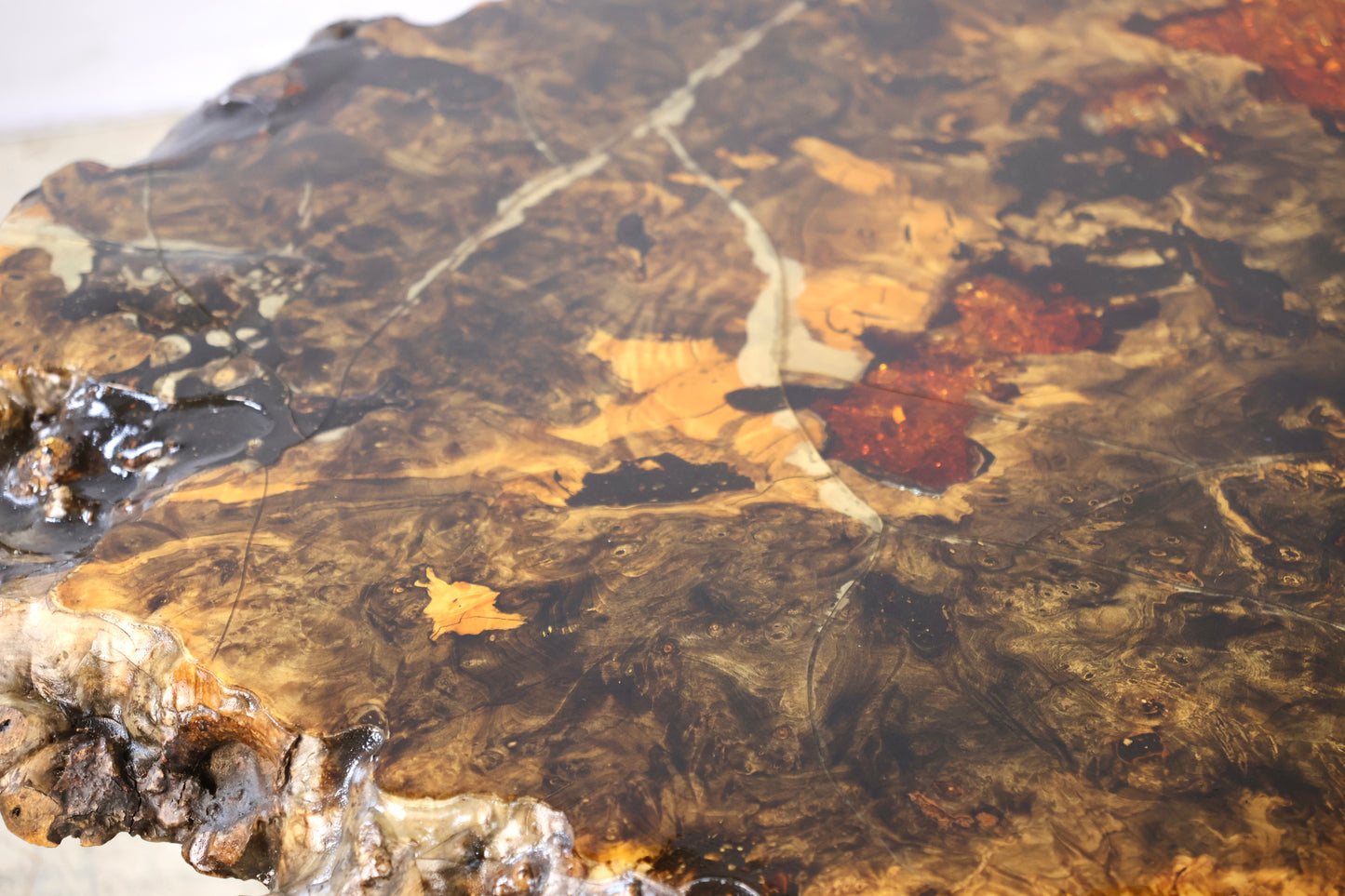 Original Star Dust Redwood Burl Root Vintage Mid Century Modern Free Form Coffee Table c. 1960s