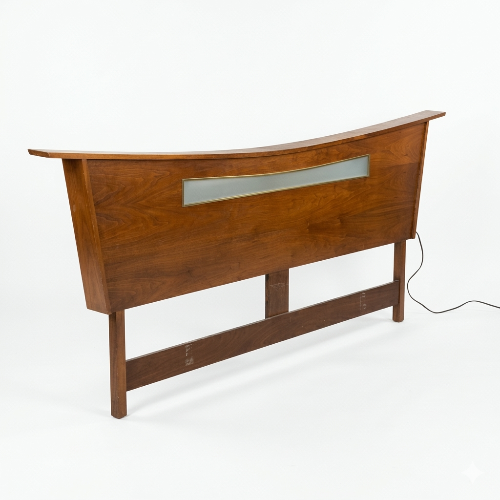 George Nakashima Style Vintage Style Mid Century Modern King Headbo... β three-quarter angle view