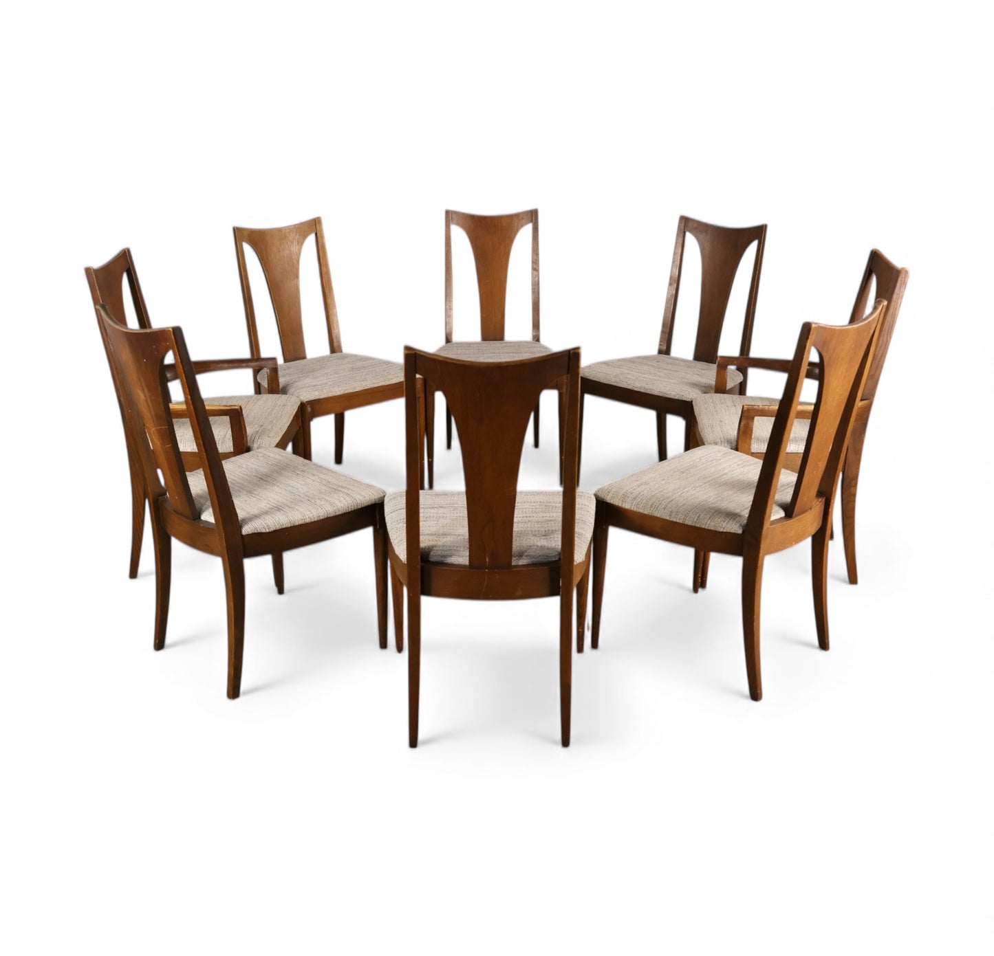 Broyhill Brasilia Set of 8 Vintage Mid Century Modern Dining Chairs c. 1960s