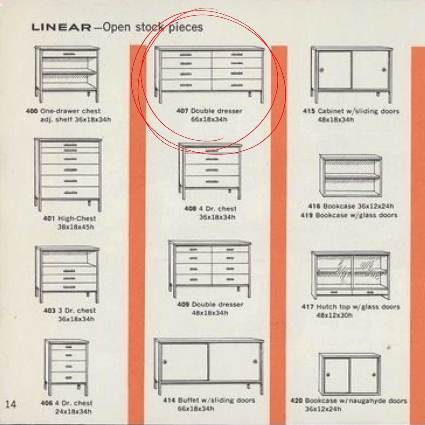 Paul Mccobb for Calvin Linear Vintage Mid Century Modern 8 Drawer Dresser c. 1950s