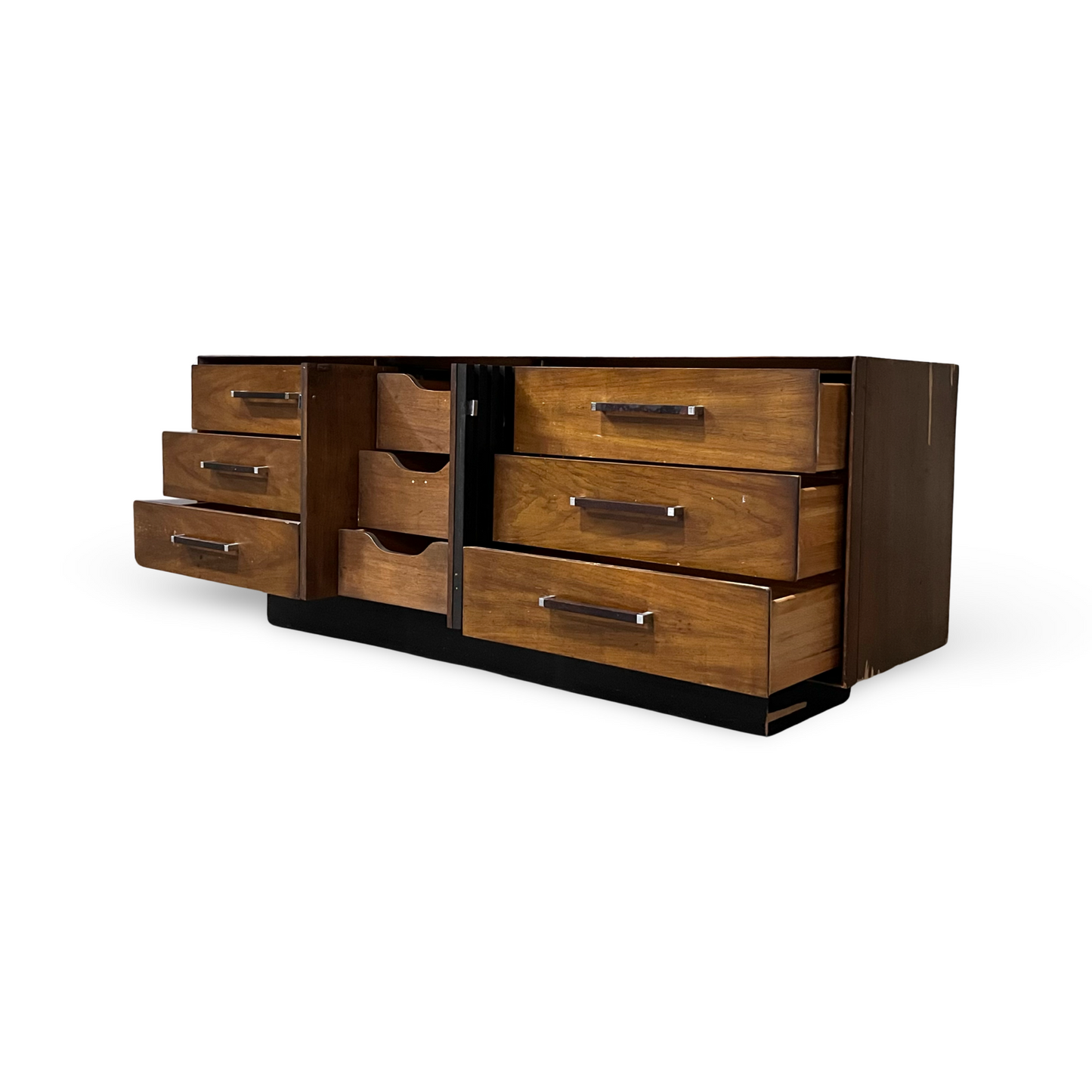 Lane Tower Suite Vintage Mid Century Modern Brutalist Lowboy Dresser c. 1970s