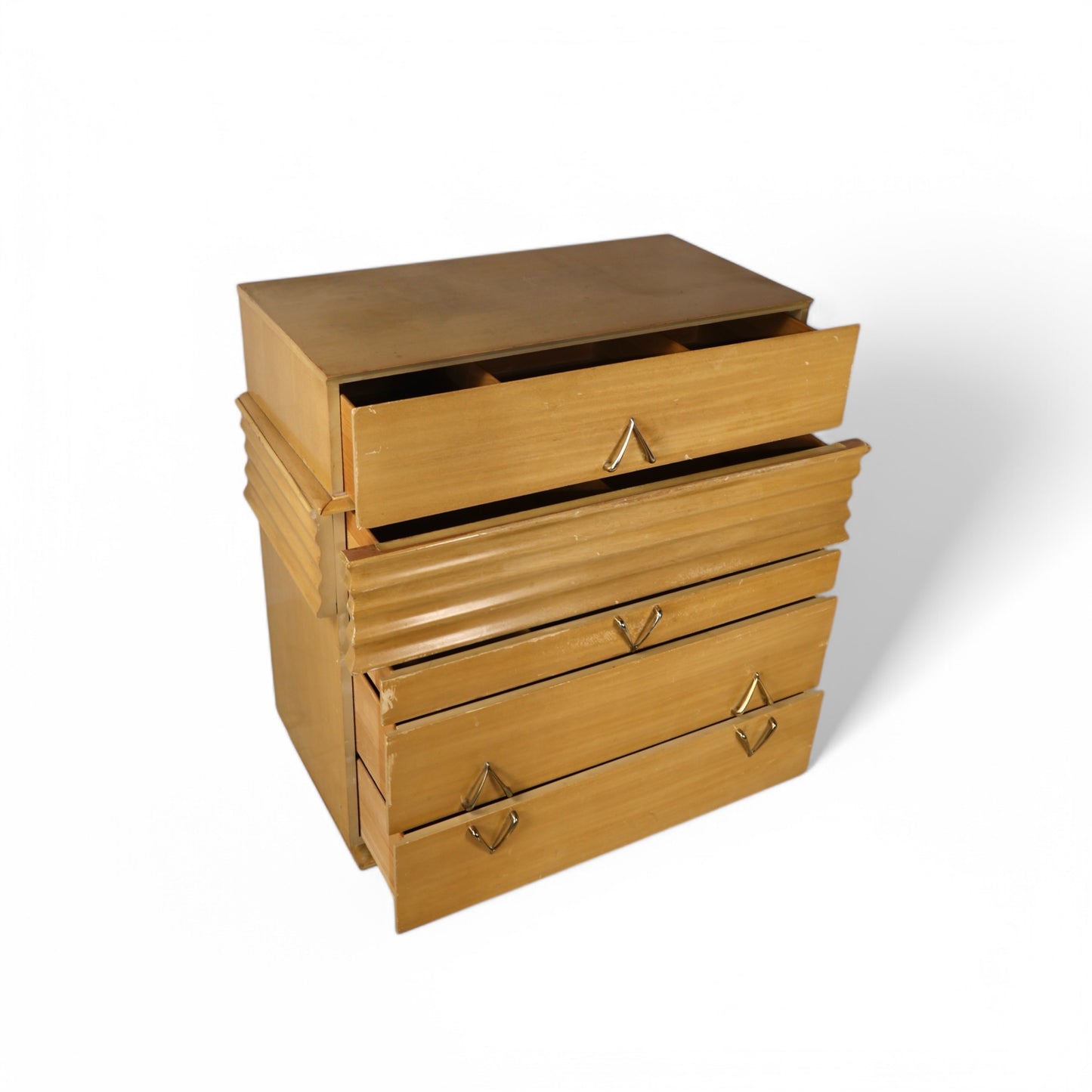 Birch Vintage Streamline Mid Century Modern Highboy Dresser c. 1950s