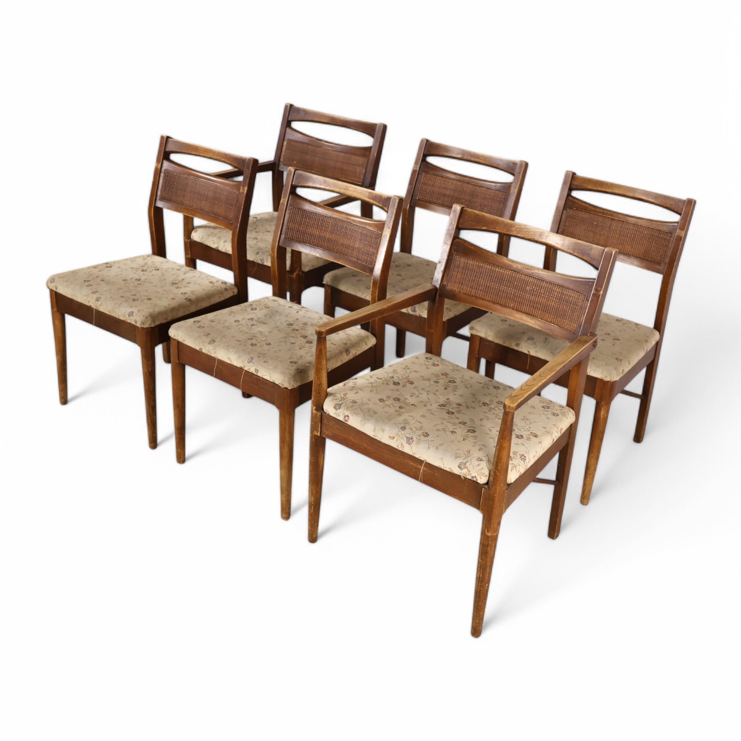 Merton Gershun for American of Martinsville Set of 6 Vintage Mid Century Modern Dining Chairs c. 1960s