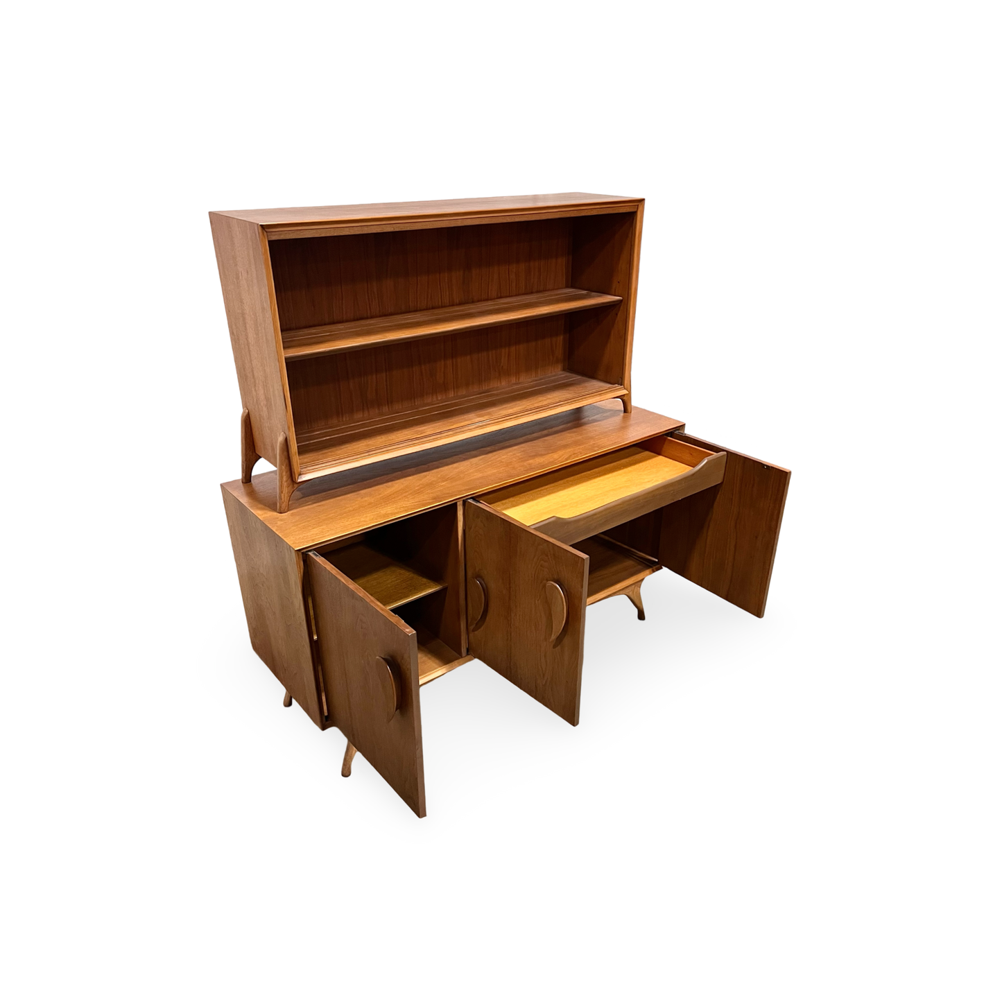 Specialty Woodcraft Inc. Vintage Mid Century Modern China Cabinet Hutch c. 1960s